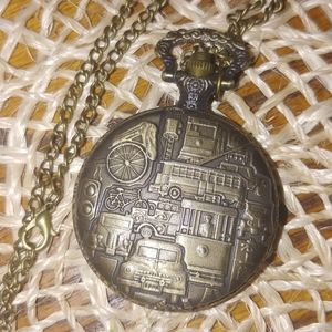 Steampunk vehicles pocket watch